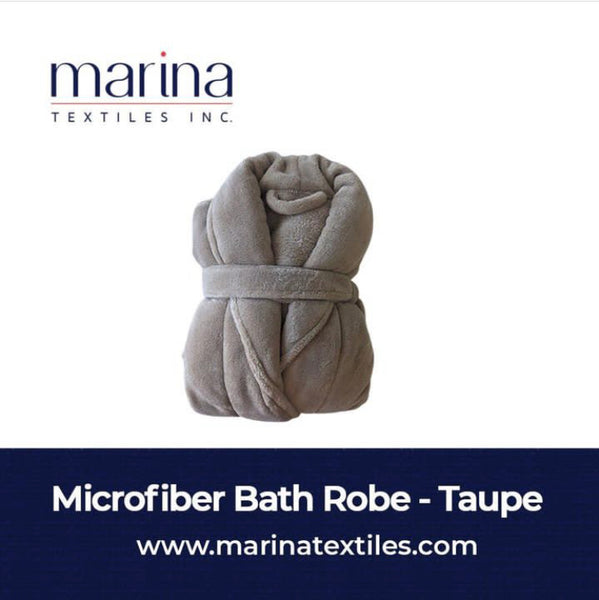 MICROFIBER BATH ROBE - TAUPE